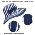 thumbnail image 3 of Women Floppy Sun Beach Hats w/ Bow Wide Brim Summer UV Protection Foldable Gardening Hiking Cap by Solaris Navy, 3 of 6