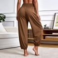 thumbnail image 5 of Oiangi Women's Workout Yoga Pants with Pockets High Waist Stretchy Athletic Pant Fall Comfy Basic Trousers Coffee M, 5 of 8