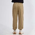thumbnail image 4 of Summer Pants Casual Drawstring Solid Color Soft Boys Casual Pants for Boys Teens Summer Clothes (Khaki,15-16 Years), 4 of 8