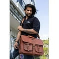 thumbnail image 2 of cuero DHK 14 Inch Vintage Handmade Leather Messenger Bag for Laptop Briefcase Best Computer Satchel Distressed Bag, 2 of 6