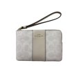 thumbnail image 1 of Muñequera COACH (Corner Zip Wristlet In Signature Canvas White Stripe), 1 of 4