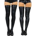 thumbnail image 5 of Tobeinstye Women's Leatheresque Backseam Zipper Thigh High - Black - One Size, 5 of 7