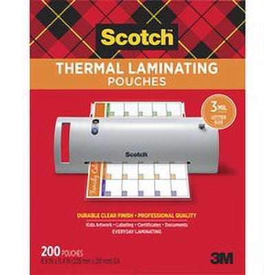 Scotch-Scotch Laminating Pouches, 3 mil, 9" x 11.5", Gloss Clear, 200/Pack (TP3854200)