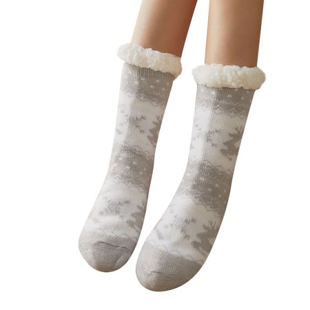

YDKZYMD Women Winter Fluffy Socks Warm Ugly Christmas Knit Ankle Comfort Crew Socks Slipper Socks Gifts