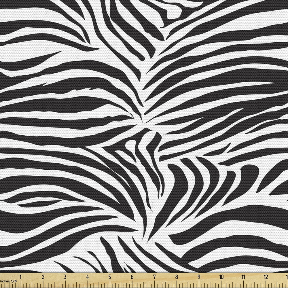 Zebra Print Fabric by the Yard Upholstery, Striped Zebra Animal Print ...