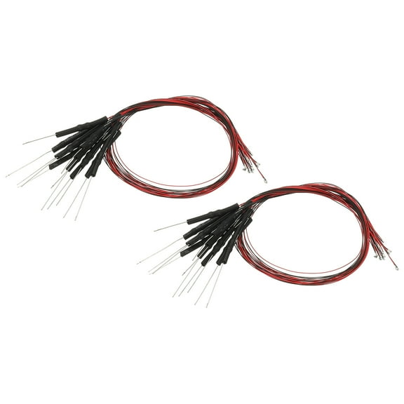 Uxcell 0603 Pre-Wired Micro LED, 24 Pcs 9-12V Pre-soldered Mini Light Emitting Diodes Surface Mount Device for Model, DIY, Science Projects, 9.8" Length, Orange