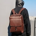 thumbnail image 2 of Korean Fashion Men's Retro Crazy Horse Leather Backpack,Coffee, 2 of 2
