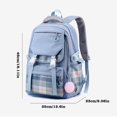 thumbnail image 1 of CZSCPDAW Women's Pink Plaid Buckle School Backpack with Laptop Storage and Adjustable Straps for School Travel and Daily Use, 1 of 1