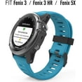 thumbnail image 2 of KOMI Band Compatible with Garmin Fenix 3/Fenix 5X, Soft Silicone Replacement Watch Band fit Garmin Fenix 3/Fenix 3 HR/Fenix 5X/5X Plus/D2 Delta PX/Descent Mk1 Smart Watch - Blue, 2 of 9