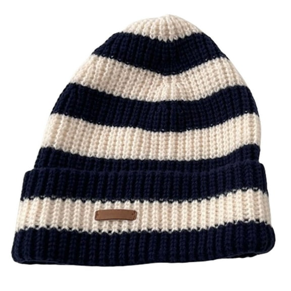 Stripe Letter Print Hat Winter Warm Casual Hat Fashionable Unisex Headwear for Fall And Winter Outdoor