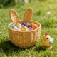 thumbnail image 4 of Cesta de almacenamiento decorativa de Pascua con forma de orejas de conejo, tejida con cuerda de papel, para organizar el hogar y almacenar, contenedor de almacenamiento de escritorio, bonita cesta de, 4 of 6