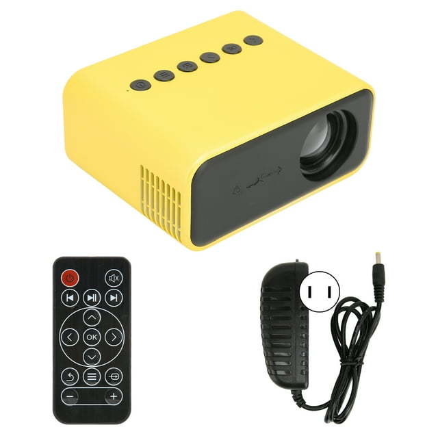 DEWIN Projecteur Portable Mini Cinéma Maison pour Projection d'Écran 100240V Jaune Prise US