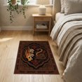thumbnail image 3 of ODIKA Snake Battle Motif Folk Border Martial Versus Striped Tibetan Tiger Refined Non-Slip Low Profile for Hallway, Study Room, Playroom, 3 of 7