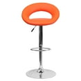 thumbnail image 6 of Flash Furniture Contemporary Orange Vinyl Rounded Orbit-Style Back Adjustable Height Barstool with Chrome Base, 6 of 7