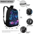 thumbnail image 3 of Jeiento Wolf Backpack for Boys with Lunch Box Pencil Case Water Bottle Book Bag for Kids 8-12 Middle Elementary School Bag Purple Flower Shoulder Bag, 3 of 7
