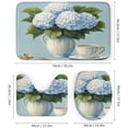 thumbnail image 3 of Bathroom Shower Curtain Sets with Rugs, Blue Leaves Pattern Printed on Shower Curtain and Liner Set, Ideal for Bathroom Apartment RV College Dorm, 72 x 72 inches, 3 of 8