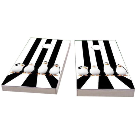 Skip's Garage Penguin Lineup Solid Wood Cornhole Board Set