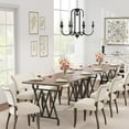 thumbnail image 7 of 70.8 Inch Rectangular Dining Table for 6/8 People, Rustic Brown Large Dining Table with Heavy Duty Metal Legs, 7 of 7
