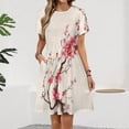 thumbnail image 2 of Japanese Cherry Tree Women's Dress Short Sleeve Summer Sundress Summer Women Clothes, 2 of 7