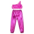 thumbnail image 3 of TiaoBug Kids Girls Jazz Hip Hop Dance Outfits Sequins Crop Top with Pants Cheerleading Dancewear Hot Pink 6, 3 of 5