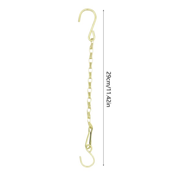 Rkxzt Metal Hanging Chain,Hanging Chain with Hooks 11 Inch Metal Plant Hanger for Bird Feeders Planters Lanterns Ornaments,Other Decoration|Metal,Gold