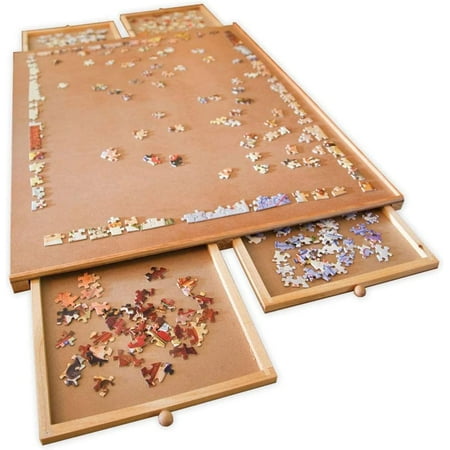 Bits and Pieces 1500 Piece Jigsaw Puzzle Board with Drawers Jumbo Wooden Puzzle Plateau 26 x 34