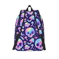 thumbnail image 2 of Lsque crystal Skull mushroom Pattern Canvas Daypack, Durable Backpack, High-quality Versatile Backpack,Vintage Compact Backpack-Small, 2 of 6