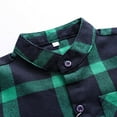 thumbnail image 5 of Otqutp Girl Boy Fashion Blouse Kids Little Boys Girls Baby Red Plaid Flannel Shirt Jacket Long Sleeve Button Down Flannel Shirt Plaid Pocket Front Tops (Green-A,12-18 Months), 5 of 7