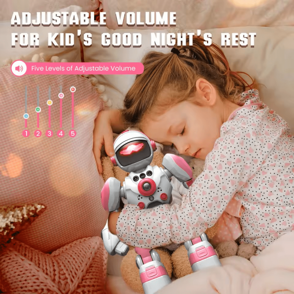 RC Robot Toys for Kids with Gesture Sensing Programmable & Intelligent Voice for Age 3+ Gifts(Red)