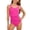 G-Hot Pink, variant on Rhuody Swimsuit For Girl 14-15 Years One Piece Ruffle Sleeve Swimwear High Waist Bathing With Wide Straps For Teen Youth Lovely Ruched Suit Black