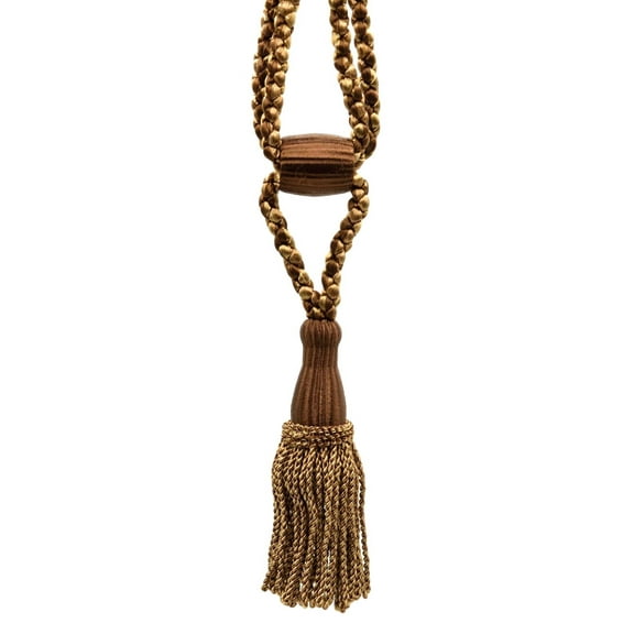 DECOPRO Beautiful Curtain & Drapery Tassel Tieback, Adjustable Cord Length with Elegant Bullion Design, Tassel Length 5 1/2" (14cm), Spread 24" (61cm) # TBC055SPR24, #PR03 Set of 2