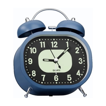 Classic Curved Alarm Clock with Low Light Visible Face, Battery Powered for Bedroom, Office, and Home Use - Quiet Operation, Compact Design, Ideal for Nightstands and Desks,Light Blue