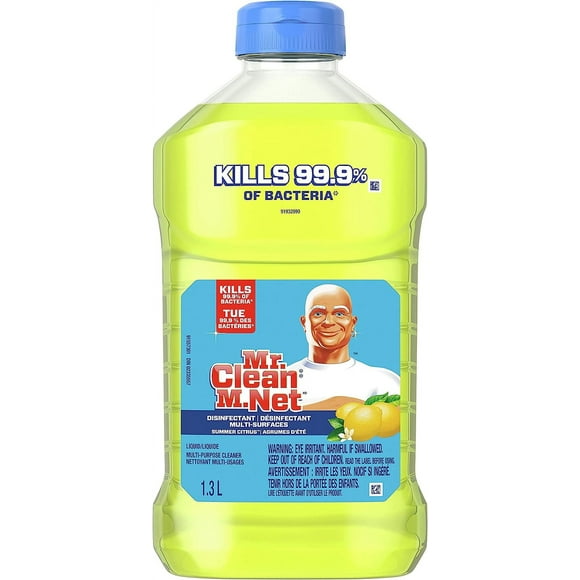 Mr. Clean Nettoyant Tout Usage Liquide, Nettoyant pour Salle de Bain et Sol, Agrumes d'Été, 1,3 L