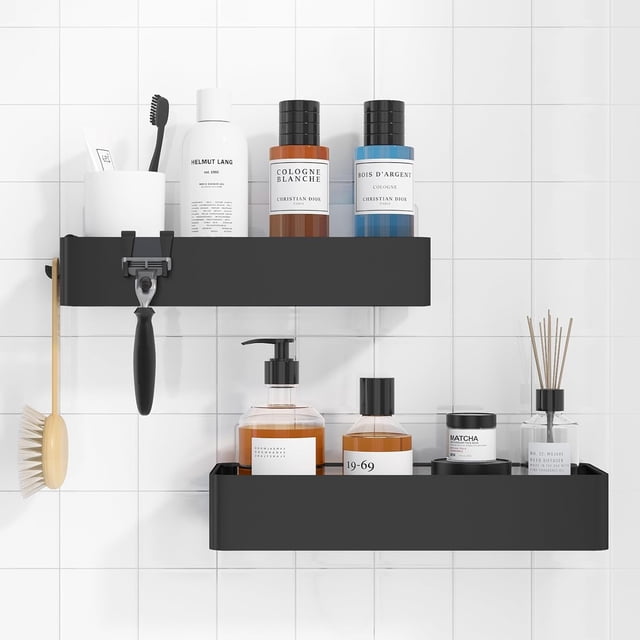 Juego De 2 Piezas Estante Organizr Regadera Para Baño,Estante Baño Sin Taladro,Con Gancho, Organizr De Ducha De Acero Inoxidable Resistente a La Oxidación (Acero inoxidable - 2 uds)