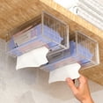 thumbnail image 5 of Inerposs Wall Mounted Tissue Box Holder, Non-Destructive Adhesive, Transparent Design, Large Capacity, Stylish Home Decor for Bathroom Kitchen Living Room, 5 of 6