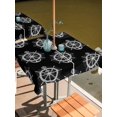 thumbnail image 2 of Outdoor Tablecloth with Umbrella Hole for Patio/Picnic/Party/Camping, Nautical Anchor Waterproof Table Cloth Square Cover Washable, Coastal Ocean Sea Textured Black (60"x 60"), 2 of 9