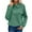 235Green57, variant on VNKIDY Women Solid Color Button High Neck Long Sleeve Casual O-Neck Sweatshirt Pullover Boho Dailywear