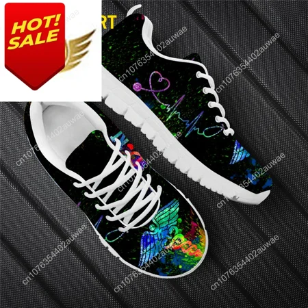 

Divertente cartone animato infermiera ragazza modello donna appartamenti scarpe primavera autunno maglia Lace Up Sneaker calzatu