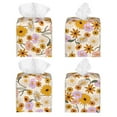 thumbnail image 2 of Balery Boho Flowers Porta Pañuelos de Cuero con Estampado – Funda Moderna Cuadrada para Caja de Pañuelos, Dispensador 5x5x5'', 2 of 7