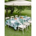 thumbnail image 4 of Outdoor Tablecloth with Umbrella Hole for Patio/Picnic/Party/Camping, Green Monstera Leaves Waterproof Table Cloth Rectangle Table Cover Washable, Tropical Blue Palm Leaf Botanical Summer (60"x 84"), 4 of 8
