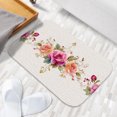 thumbnail image 6 of 1pc Floral Border Absorbent Non-Slip Bathroom Thickened Flannel Rug Decor,Soft,Quick Drying,Suitable For Indoor/outdoor Use,Bathrooms,Bedrooms,Kitchens,Terrace,Laundry Rooms,16"x24", 6 of 9