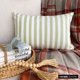 thumbnail image 1 of Funda de almohada lumbar navideña a rayas, 30 x 66 cm, de algodón verde, con cuadros y rayas navideñas, para sofá, hotel, sala de estar y dormitorio - Lush Lines Verde, 1 of 8