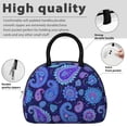 thumbnail image 4 of Paisley and Floral Blue Pattern Insulated Lunch Bag,Leakproof Large Capacity Lunch Box for Work,Picnic or Travel,11.4 X 6.7 X 8.3 Inches, 4 of 6