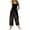 Black, variant on Women's Casual Sleeveless Christmas Print Cotton Jumpsuit, Black, Size L