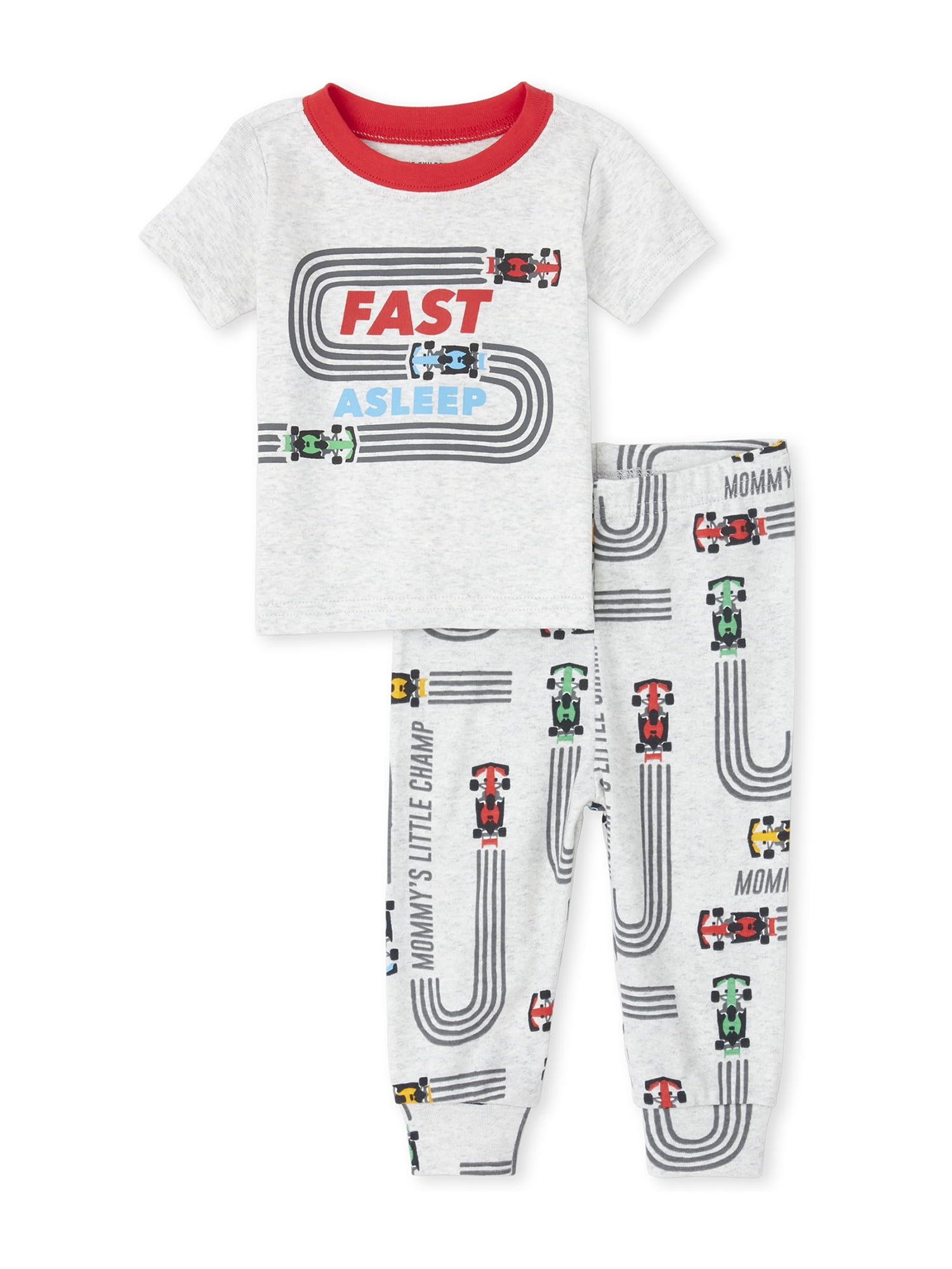 The Children's Place Baby Toddler Boy Short Sleeve Pajamas, 2pc Set