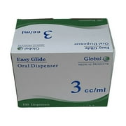 Easy Glide 3ml 3cc Oral Syringe, Sterile, Caps Included, Great for Oral Medicine and Home Care, 50 Pack