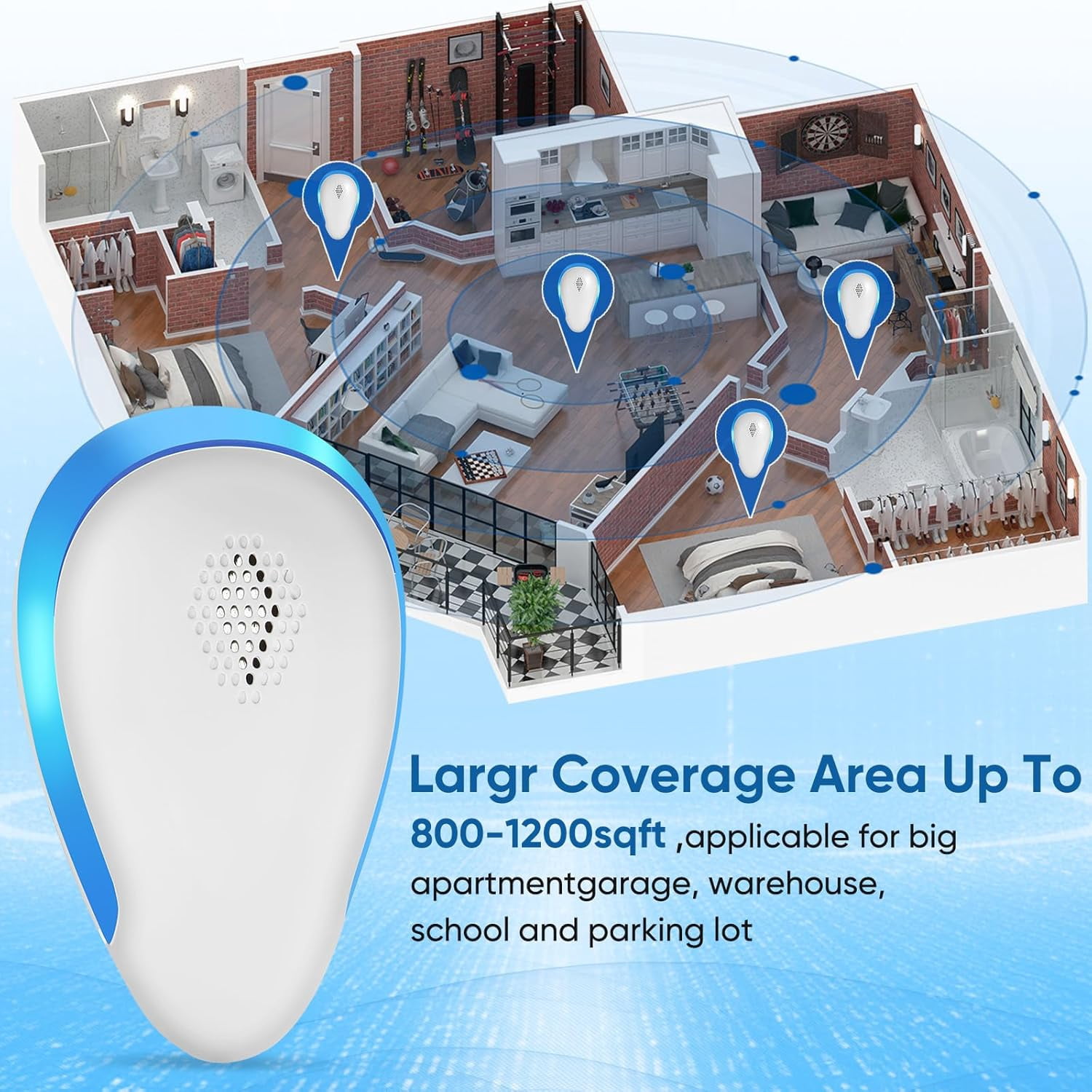 Ultrasonic Pest Repeler Plug in, Electronic Indoor Pest Repeler, Pest Control for Insects, Cockroaches, Mice, Spiders, Ants, Insects, Insects