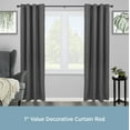 thumbnail image 3 of Kenney Byron 30-84" Value Decorative Steel Adjustable Curtain Rod, 1" Dia., Black, 3 of 6