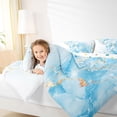 thumbnail image 3 of Manfei Cute Monogram T Queen Comforter Set,Pretty Bownot Comforter Sets Queen,Golden Blue,Polkadot Reversible,3-Piece,1 Comforter and 2 Pillowcases, 3 of 7