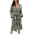 thumbnail image 4 of Peignoirs pour Femmes Peignoir à Capuche en Molleton Éponge Peignoir pour Femmes Peignoir Léger de Sauna Robe de Maison Long Peignoir Peluche Femme Pyjama en Flanelle, 4 of 6